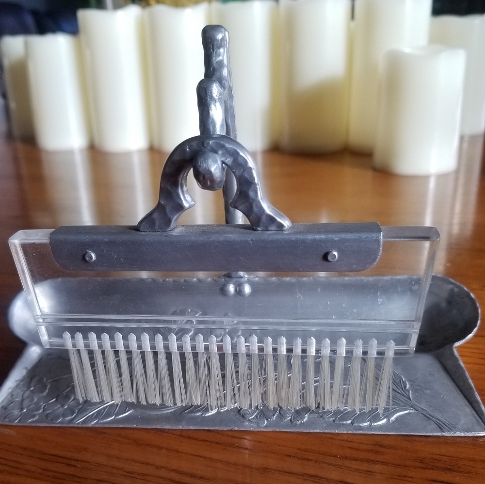 Antique Everlast Hand-Forged Metal Crumb Sweeper with Brush